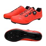 Surwin Fahrradschuhe Herren Damen, Atmungsaktive MTB Schuhe Herren Rennradschuh rutschfest Fahrradschuhe, Kompatible Look SPD/SPD-SL MTB Schuhe Sports & Outdoor Shoes (Rot,45)