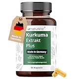 Naturklar® Kurkuma Kapseln - 5.200mg Kurkuma pro Tagesdosis - mit Curcumin, Ingwer & Piperin für hohe Bioverfübarkeit - Curcuma Kapseln hochdosiert - 90 Stück - vegan - Made in Germany