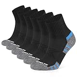 Closemate Sneaker Socken Herren&Damen Füsslinge Baumwolle Anti-Rutsch Laufsocken mit Frotteesohle Kurze Quarter Halbsocken Atmungsaktive Sportsocken 6Paar(6Schwarz, Größe L)