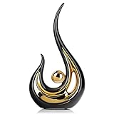 LCCCK Schwarz Und Goldene Wohnkultur-Akzente, Moderne Abstrakte Kunst, Keramik-Dekor-Statue Und Skulpturen, Für Tischdekorationen, Esszimmer, Wohnzimmer, Büro, Mittelstück, Schwarz Dekoration