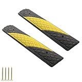 LYUCAYHQ 2 Stück Fahrbahnschwellen, Gummi Temposchwelle, Effektiv Zum Abbremsen von Fahrzeugen, für Betonstraßen, Schotterstraßen, Asphaltstraßen