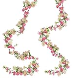 Zythrem Set 2pcs Blumengirlande Deko Blumenranken Künstlich Kirschenblüten Deko Künstliche Blumen Im Freien Hängend Kunstblumen Für Party Hochzeit Garten Zimmer Ostern Frühling Girlande