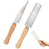 APOMOONS 2 Stück Japansäge Set Feinsäge Holz Handsäge Gehrungssäge Kleine Holzsäge Hand Dübelsäge Holzbearbeitungswerkzeuge Japanische Säge Japan Säge Zweischneidig Zugsäge Woodworking Laubsäge