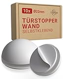 LouMaxx Türstopper Wand selbstklebend Ø 22mm - 10er Set weiß Wandstopper selbstklebend - Türpuffer Wand – Wandpuffer selbstklebend zum Schutz ihrer Wände und Zimmertüren