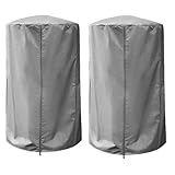 2 Stück Wetterschutzhülle für Terrassenheizer und boxsack stehend, Heizpilz, Patio Heizungsabdeckung Reißfest Wasserdicht, Winddicht Abdeckung, UV-Beständiges, 61x96,5 cm (Grau)