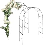 anaterra® Rosenbogen - Set, 2 Stück, Freistehend, Stabil, Metall, Grün - Rankhilfe, Gartenbogen, Rankbogen, Rosenhilfe, Rosen Torbogen, Rankgitter für Hochzeit, Garten, Balkon (Rosenbogen, 13mm)