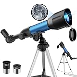 Astronomisches Teleskop für Kinder, 360/50mm HD Refraktor Teleskop für Einsteiger, Tragbar & Superklar, für Himmel- und Landschaftsbeobachtung, ideales Bildungsgeschenk