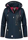 Geographical Norway Damen Softshell Outdoor Jacke Navy L