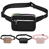 Gürteltasche für Frauen Bauchtasche, Stylisch Crossbody Hüfttasche Sport Handytasche mit Verstellbarem Riemen, überall für Reisen im Freien, Fitness, Outdoor Running, Joggen, Laufen, Wandern (Schwarz)