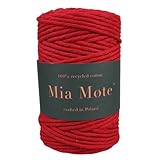 Mia Mote Eco Line Baumwolle Makramee garn am Durchmesser 5mm Länge 200 m 100% Baumwolle blumenampel makramee DIY makramee Vorhang Heimwerken Weben Anzahl Fäden 26, krokoit