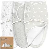 3-Pack Pucksack Baby 0-3 monate - Bio-Baumwolle Pucktuch Baby, Ergonomische Baby Schlafsack Neugeboren, Pucksack Reißverschluss, Leicht zu wechselnde Babyschlafsack, Neugeborene Wickeltuch (Aspire)