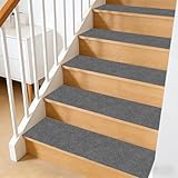 Treppenauflagen 17 x 92 cm Selbstklebend Und Antirutsch, Kuschlig Weichem Flor, Zuschneidbar, Wiederverwendbarer Stufenmatten Selbstklebend, Treppen Rutschschutz für Alle Arten von Treppen, D