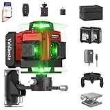 Vahlbeste Kreuzlinienlaser, Laser Wasserwaage mit 2x4800mAh Batterien & LED-Anzeige, 4x360 Grad Laser Level, 4D 16 Linienlaser Selbstnivellierend/APP/Fernbedienung/IP54 Wasser- & Staubdicht