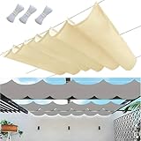 Einziehbar Welle Sonnensegel 1x3M,Verstellbar Aufrollbar Sonnenschutz Mit ösen,Verstellbar Aufrollbar Schattenabdeckung mit Ösen und Kordel,Wellenmarkise Verstellbar Schutz vor Sonnenschutz