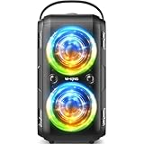Bluetooth Lautsprecher Groß, W-KING 180W PEAK Party Boom Box Laut Musikbox Bluetooth Box Kabelloser, 80W Natürlich Tiefer Bass/4 Treiber 2*4.04'' Woofer, Riesig 105dB Sound, IPX5/LED/24H/USB/TF/AUX/EQ