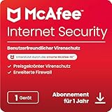 McAfee Internet Security (1 Geräte) 2025 | 12 Monate| Echtzeitschutz für PCs vor neuen und dynamischen Bedrohungen | Digitaler download