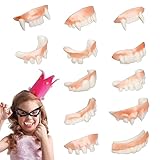 Aibyks Gefälschte Reißzähne - Horror Fake Fangs für Cosplay - Lustige Halloween-Party-Requisiten, Cosplay-Vampir-Maskerade-Zubehör für Kinder und Erwachsene