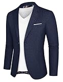 PJ PAUL JONES Sakko Herren Sportlich Freizeit Blazer Business Anzugjacke 2 Knöpfe Regular Fit Jackett (Marineblau, L)
