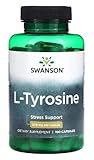 Swanson - L-Tyrosine - hochdosiert | Laborgeprüft | Sojafrei | Glutenfrei | Ohne Gentechnik - 500mg | 100 Kapseln