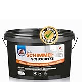 Tonis SCHIMMELSCHOCK Anti-Schimmel-Farbe 4,5 Liter Wandfarbe | Effektive, zuverlässige Sofortwirkung, desinfizierende Wandfarbe für ca. 18 m² | 99,999% antimikrobielle Wirkung [weiss]