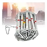 KHLMSRXJ Sicherheits-Strickleiter, Feuer-Notleiter, flammhemmende Metall-Strickleiter aus feuerbeständigem Stahldraht mit Haken, weiche Leiter aus Aluminiumlegierungsstahldraht, 12 m