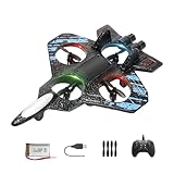 Flugzeug, ferngesteuert, 2,4 GHz, Jagdflugzeug, mit LED, Quadrocopter, Gravitationsempfindlichkeit, Flugzeug, Spielzeug für Kinder, Anfänger & Erwachsene, Weihnachten, Party, Geschenke (blau x 1 Akku)