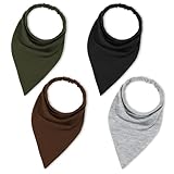 Gjinxi 4 Stk Sommer Dreieck Kopftüchern Damen Stirnbänder Dreieck Baumwolle Bandanas Turban Haarbänder Elastische Schal Stirnband Rutschfeste Haarbänd für Frauen Männer Sports Biker Yoga(Vierfarbig)