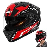 Motorradhelm - Klapphelm Motorrad Herren - RollerHelm-Helm Mit Doppelvisier, Integralhelm Mit Sonnenblende Full Face Dual Lens Shield Street Motorrad Kopfbedeckung Motorradhelm Für Damen Und Herren