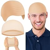LLMSIX Latex-Kappe mit Nylon-Perückenkappen, Set für Erwachsene, Glatzen-Kappe, Kostüm für Damen und Herren, Weihnachten, Halloween, Party, Cosplay, Themenzubehör, Zubehör