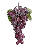 GMMH Künstliche Deko Trauben, (Rot, Oval, 25 cm) Lebensechte Weintrauben, Weinrebe, Plastikobst, Plastiktrauben, Plastikfrucht, Kunstobst, Dekoration, Hochzeitsdeko, Schaufenster, Küche, Hotel