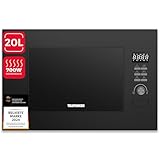 Telefunken Einbaumikrowelle mit Grill | Mikrowelle mit 20 L Garraum | Einbau Mikrowellengerät 60 cm | 8 Auto-Menüs | 700 W | 800 W Grill | 5 Leistungsstufen | mit Drehteller | schwarz | B-MWE-20-G-B