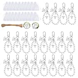Uqezagpa 20 Sets elegante Perlenkreuz-Schlüsselanhänger, Großpackung für besondere Anlässe, Taufe, Hochzeit, Gastgeschenk, Kreuze, Perlenanhänger, Schlüsselanhänger