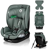 LIONELO LAVENDER I-SIZE Kinderautositz von 76 bis 150 cm konform mit R129 i-Size Standard, ISOFIX Montage in Fahrtrichtung und TT-Gurt, Kopfstützen- und Rückenlehnenverstellung Reduziereinsatz