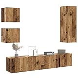 ZfiPhranillus 5-TLG TV-Schrank Set Altholz Wandmontage 30,5x30x30/90/80 cm aus robustem Holzwerkstoff mit reichlich Stauraum modernes Lowboard für Wohnzimmer Flur