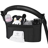 Vicloon Kinderwagen Organizer Universal,Organizer Kinderwagentasche mit Feuchttücherspender,Kinder Buggy Organizer Zum Tragen Trinkflasche/Feuchttüchern/Windeln/Baby Zubehör -Schwarz