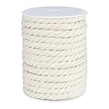 G2PLUS Makramee Garn 8 mm x 20M Kordel Weiß,Baumwollkordel Kordel Baumwollschnur,Baumwollseil für DIY-Bastelarbeiten,Geschenke