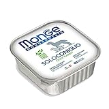 Monge Nassfutter für Hunde, Mono-Protein, 100 % Kaninchen, 150 x 24 g