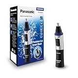 Panasonic ER-GN30-K503 Nass/Trocken Nasen- und Ohrhaartrimmer für Männer, hypoallergene Zweifachklinge, Vortex-Reinigungssystem, kabellos, Schwarz