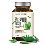 BrainEffect Sägepalmenextrakt (280mg pro Tagesdosis) - 180 Vegane Kapseln in Braunglas, Ohne Magnesiumstearat, German Quality - 5% Phytosterole = 14 mg - Hochdosiertes Sägepalmextrakt