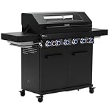 TAINO PLATINUM YAMARA DARK 6+2 Gasgrill Stahl 6 Brenner Keramik Sear-Burner Keramik Backburner Piezo-Zündung Grillrost Gusseisen