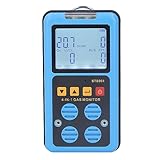 Xiuganpo Gasdetektor, 4-in-1, CO, H2S, O2, LEL, Genaue Messung, Ton, Licht, Vibrationsalarm, Gasmonitor, Hintergrundbeleuchtetes Display für H2S, CO, LEL und O2 für Zuhause oder die