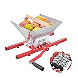 Arebos Obstmühle 7L | Beerenmühle Obstpresse | Obsthäcksler mit Handkurbel | Traubenmühle mit Edelstahl Trichter & Einfüllstutzen | Maischemühle | Mühle für Apfelwein, Apfelpresse manuell