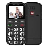 CHAKEYAKE Seniorenhandy mit Großen Tasten | Mobiltelefon Ohne Vertrag mit 1.7 Zoll LCD | SOS-Funktion | Dual SIM Tastenhandy mit Taschenlampe | Ladestation | Schwarz-G180