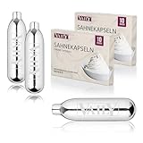 Vaily Sahnekapseln 20er Pack - N2O Kapseln für Sahnespender und Sahnesyphons - Zum einfachen Zubereiten von Sahne, Espumas, Suppen und mehr