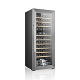 SVAN Weinkühlschrank SVN5500D, 55 Flaschen, Schwarz, 85 W, 2 unabhängige Zonen, LED-Touchscreen, Außendisplay, 9 Holzböden, 1 Metallgitter, Energieklasse G