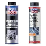 LIQUI MOLY Pro-Line Motorspülung | 500 ml | Öladditiv | Art.-Nr.: 2427 & Hydrostößel Additiv | 300 ml | Öladditiv | Art.-Nr.: 1009