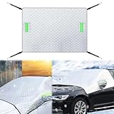 Fosoloni Frontscheibenabdeckung, Auto Abdeckplane Winter, Scheibenabdeckung Auto Winter, Auto Schneedecke, UV-geschützt, Gegen Schneeeis, Frostschutz, Faltbare(220×150cm) Windschutzscheibenabdeckung