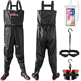 Eiito Wathose Herren & Damen,Wathose Herren Wasserdicht, Watthosen Herren Wasserdicht Mit Stiefel, Robuste Wasserdicht Mit Stiefel Für Wathose, Ideale Wathose Für Teich & Outdoor ﻿