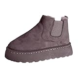 Generisch Hochwertige Damen Schneestiefel Mit Echter Wolle für Optimalen Winterkomfort ZuverläSsige WäRme In Kalten Jahreszeiten, Winterstiefel Gefütterte, Western Stiefeletten