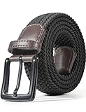 LXMY Gürtel Herren,Herren Gürtel Ohne Löcher,Stufenlos Verstellbar Elastischer Flechten Stoff Gürtel Schwarz Herren,Der Freizeit Jeans Business Woven Belt Arbeitsgürtel Passt überall Hin